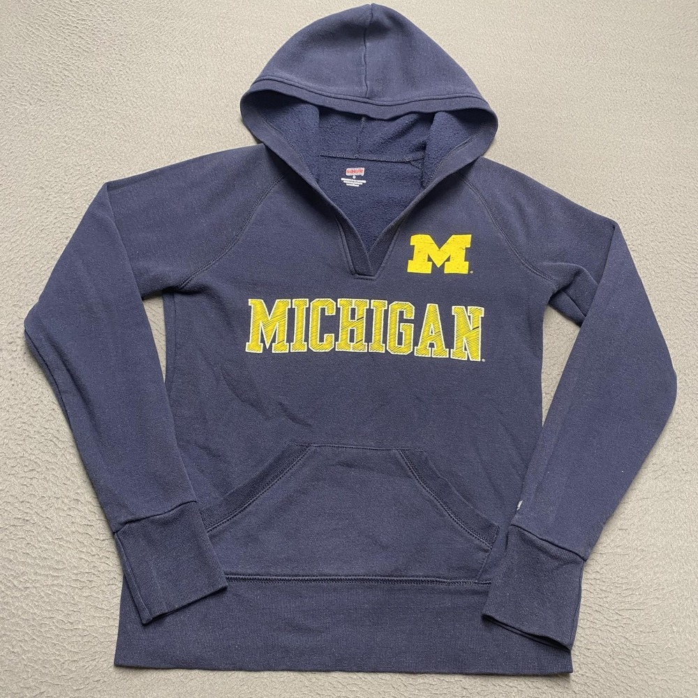 Michigan Wolverines Hoodie Sweatshirt Womens Small Blue NCAA College Soffe‎